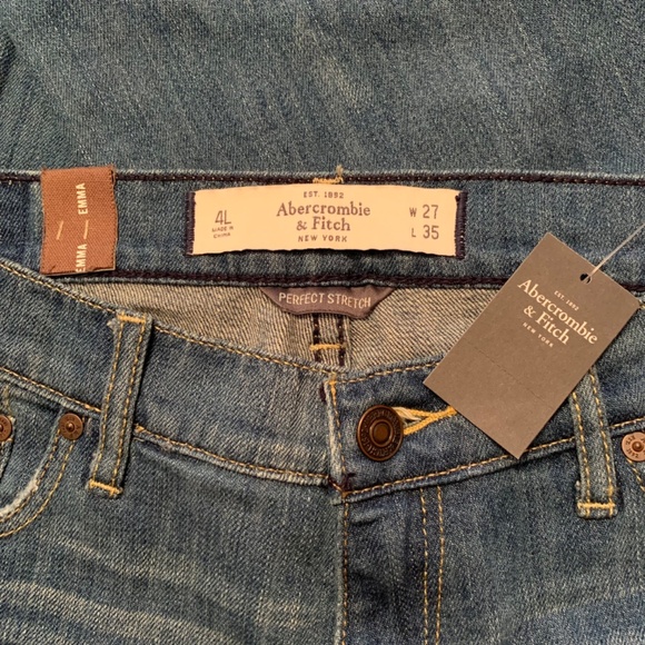 Abercrombie & Fitch Emma Distressed Perfect Stretch Bootcut Jeans 4L - Picture 6 of 12